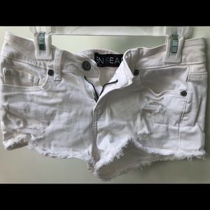 White Jean Shorts - Small